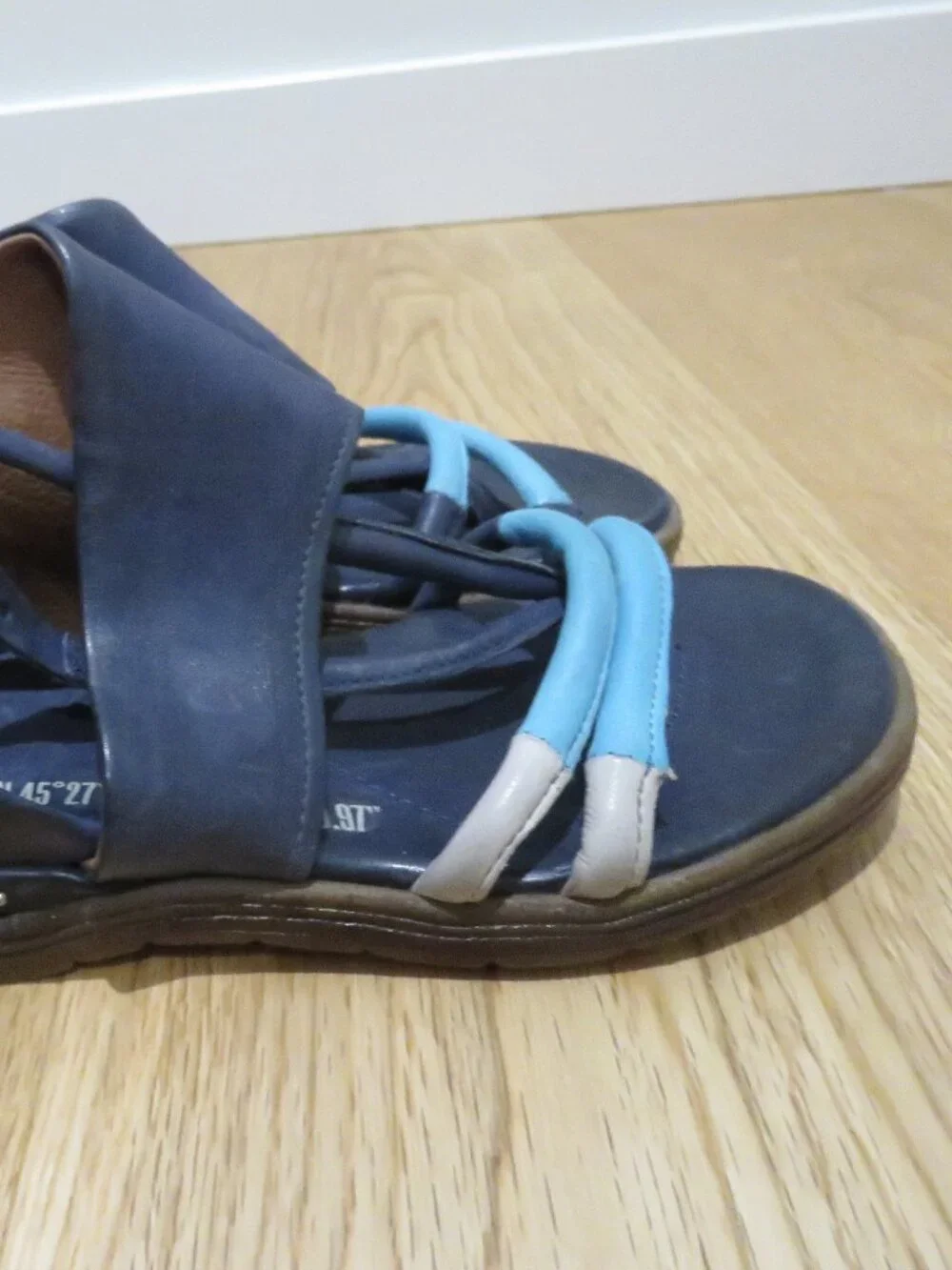 A.S. 98 Merv Leather Sandal Shoes Tornado Marina Grigio Blue US 7 Boho Grunge